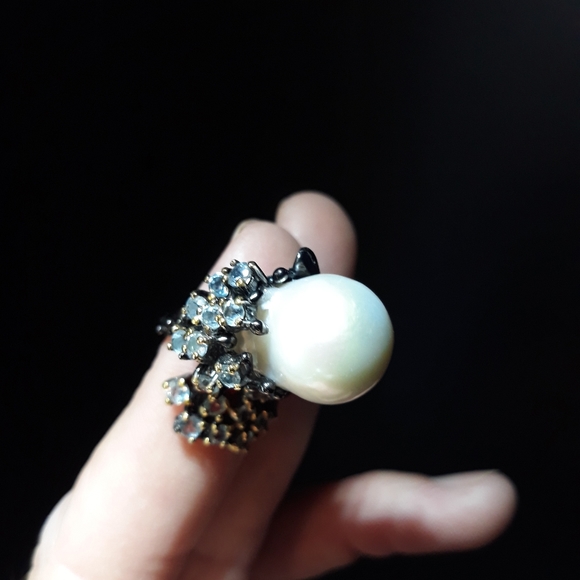 Natural Baroque Pearl Ring a5 - Picture 5 of 6